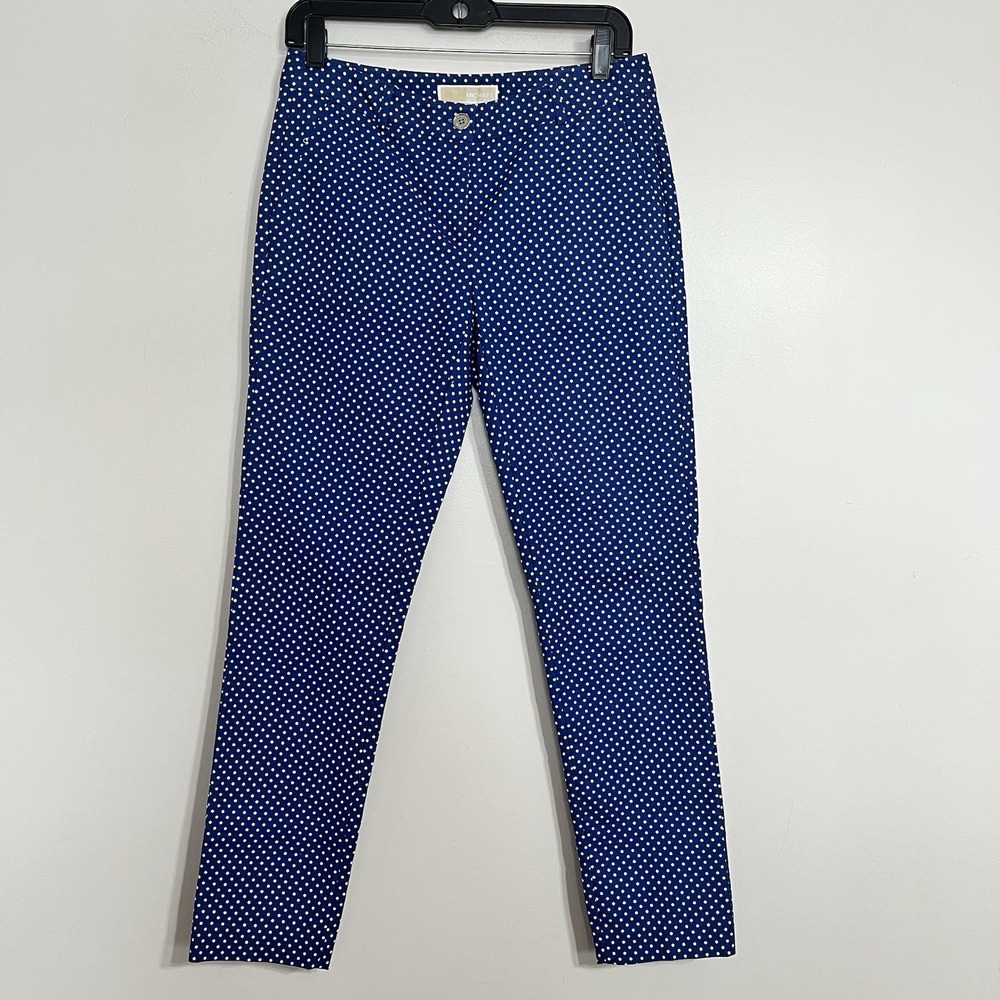Michael By Michael Kors NWOT Blue & White Polka Dot Ankle Pants‎ Size 2